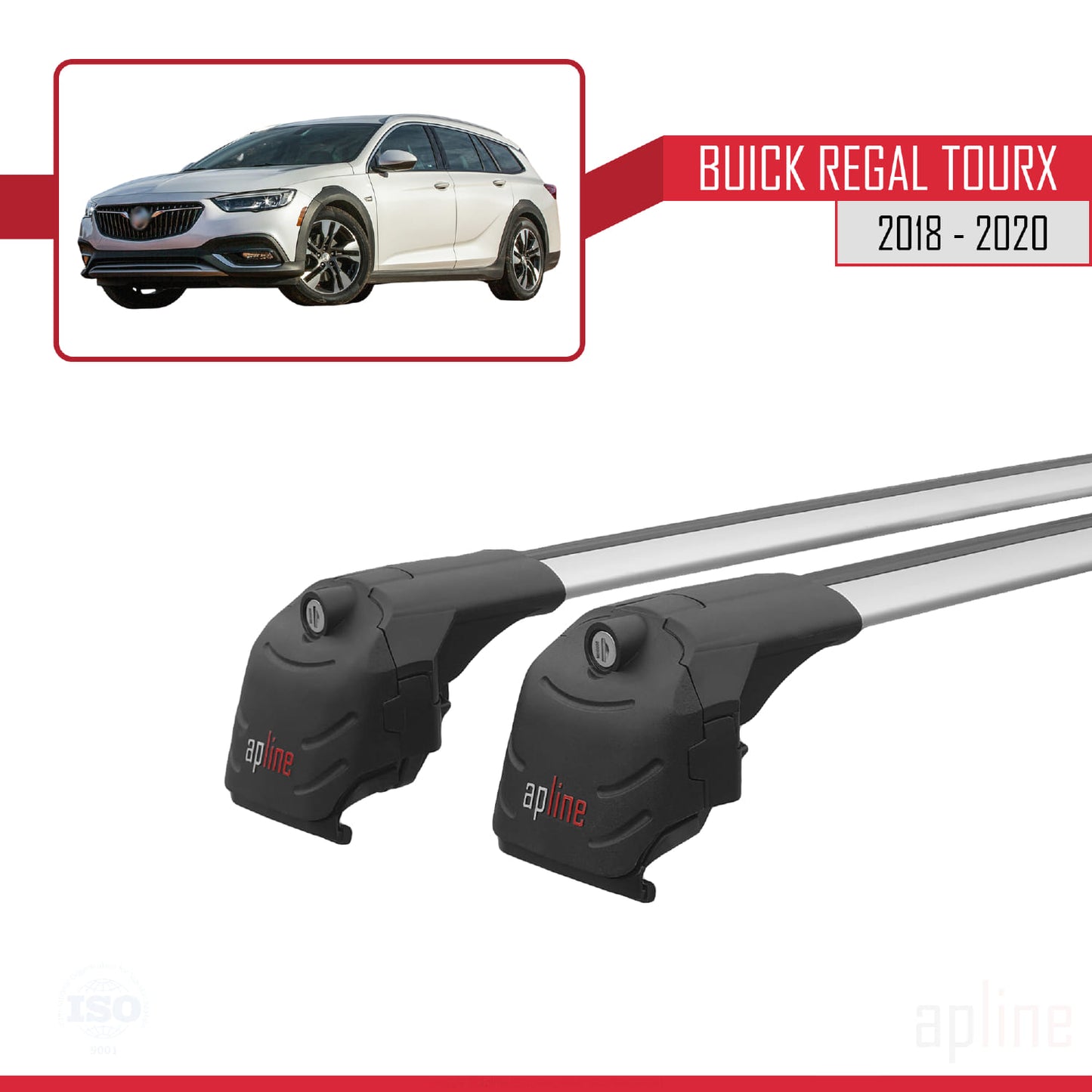 Compatibile con Buick Regal TourX 2018-2020 ACE-2 Barre portatutto per auto Portapacchi in alluminio grigio 2 barre