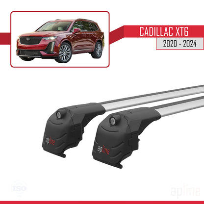 Compatibile con Cadillac XT6 2020-2024 ACE-2 Barre portatutto per auto Portapacchi in alluminio grigio 2 barre