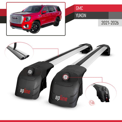 Compatible con GMC Yukon 2021-2024 ACE-2 Barras de Techo Auto Portaequipajes Barras Transversales Gris Aluminio 2 Barras