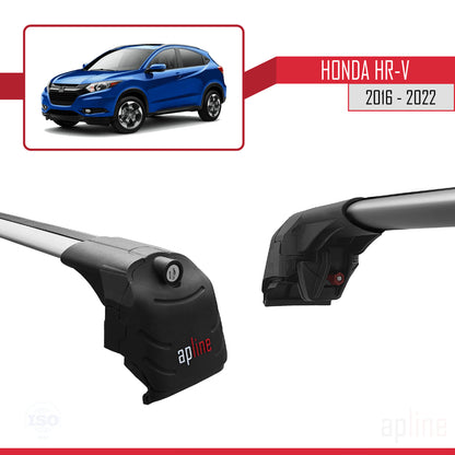 Compatible avec Honda HR-V 2016-2022 ACE-2 Barres de Toit Railing Porte-Bagages de Voiture Gris Aluminium 2 Barres