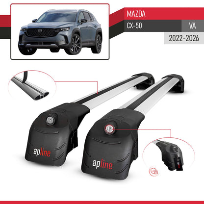 Compatible con Mazda CX-50 2023-2025 ACE-2 Barras de Techo Auto Portaequipajes Barras Transversales Gris Aluminio 2 Barras