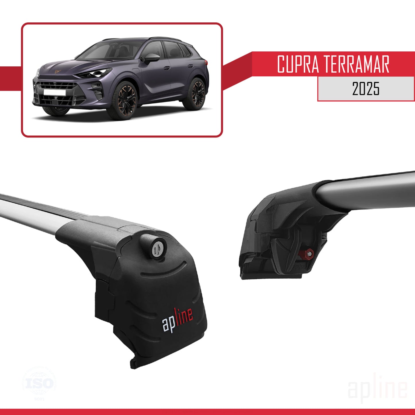 Compatibile con Cupra Terramar 2025 ACE-2 Barre portatutto per auto Portapacchi in alluminio grigio 2 barre
