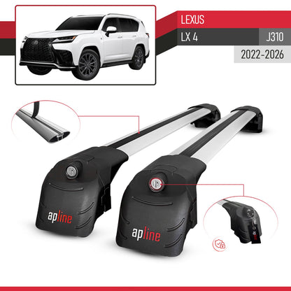 Compatible con Lexus LX 600 2022-2025 ACE-2 Barras de Techo Auto Portaequipajes Barras Transversales Gris Aluminio 2 Barras