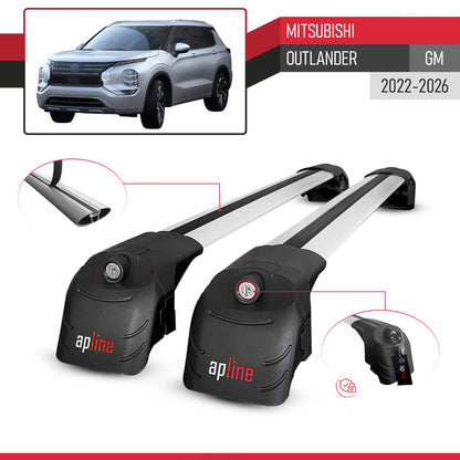 Compatible con Mitsubishi Outlander 2022-2025 ACE-2 Barras de Techo Auto Portaequipajes Barras Transversales Gris Aluminio 2 Barras