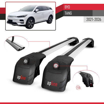 Compatible con BYD Tang 2021-2025 ACE-2 Barras de Techo Auto Portaequipajes Barras Transversales Gris Aluminio 2 Barras