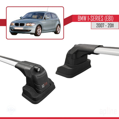 Compatibile con BMW Serie 1 (E81) 2007-2011 Barre portatutto ACE-3 Portapacchi per auto in alluminio grigio 2 barre