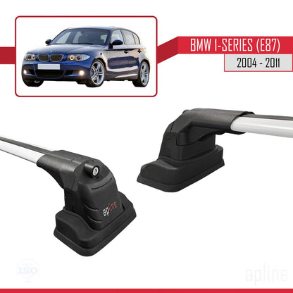 Compatible avec BMW Série 1 (E87) 2004-2011 ACE-3 Barres de Toit Railing Porte-Bagages de Voiture Gris Aluminium 2 Barres