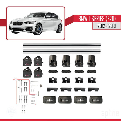 Compatibile con BMW Serie 1 (F20) 2012-2019 Barre portatutto ACE-3 Portapacchi per auto in alluminio grigio 2 barre
