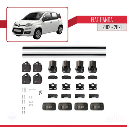 Compatibile con Fiat Panda (319) 2012-2021 ACE-3 Barre Portatutto Portapacchi Alluminio Grigio 2 Barre