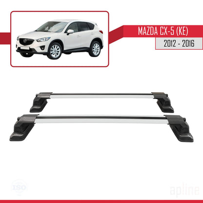 Compatible avec Mazda CX-5 (KE) 2012-2016 ACE-3 Barres de Toit Railing Porte-Bagages de Voiture Gris Aluminium 2 Barres