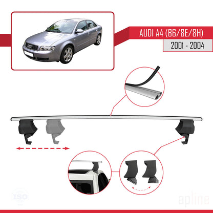 Compatibile con A4 (B6) 2001-2004 ACE-4 Barre portatutto per auto Portapacchi Alluminio grigio 2 barre