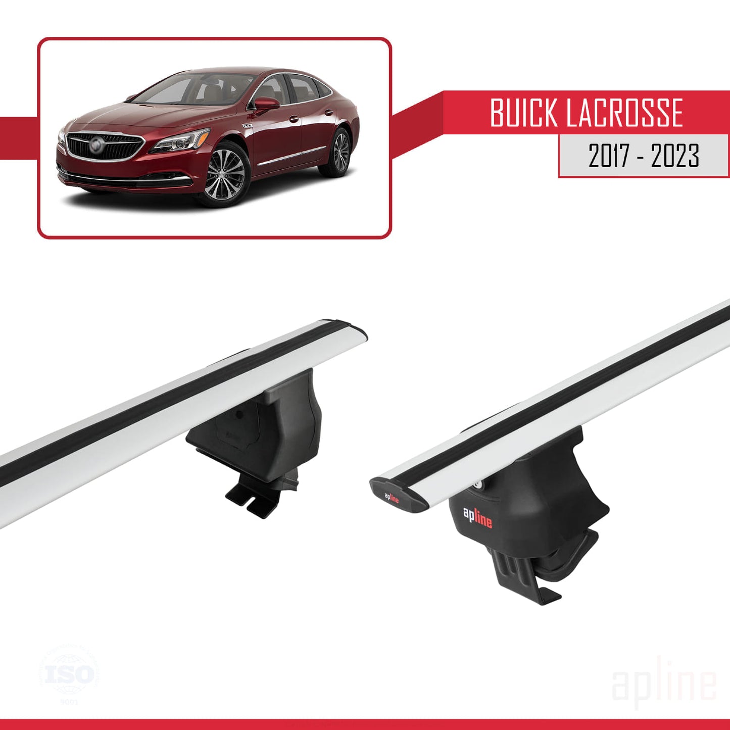 Compatibile con Buick LaCrosse 2017-2023 ACE-4 Barre portatutto per auto in alluminio grigio 2 barre