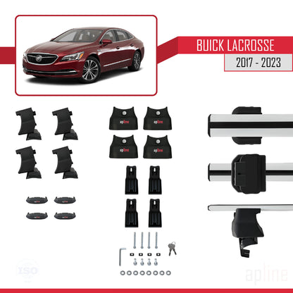 Compatibile con Buick LaCrosse 2017-2023 ACE-4 Barre portatutto per auto in alluminio grigio 2 barre