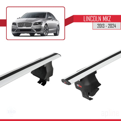 Compatible with Lincoln MKZ 2 2013-2024 ACE-4 Car Roof Rack Cross Bar Grey Aluminium 2 Bars