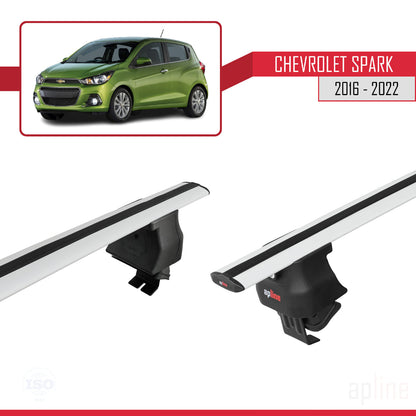 Compatibile con Chevrolet Spark (M400) 2016-2022 ACE-4 Barre portatutto per auto Portapacchi in alluminio grigio 2 barre