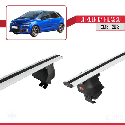 Compatibile con Citroen C4 Picasso 2 2013-2018 ACE-4 Barre portatutto per auto Portapacchi in alluminio grigio 2 barre