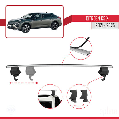 Compatibile con Citroen C5 X (E43) 2021-2025 ACE-4 Barre portatutto per auto Portapacchi in alluminio grigio 2 barre