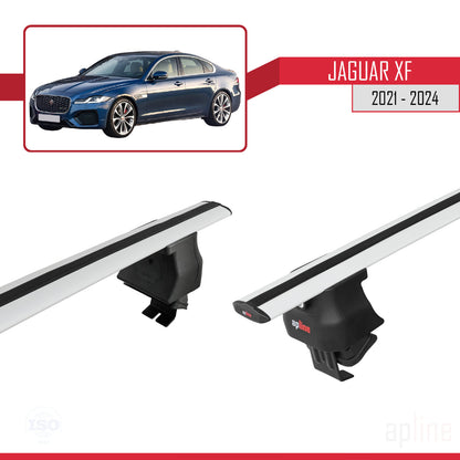 Compatible avec Jaguar XF (X260) Post-Facelift 2021-2024 ACE-4 Barres de Toit Railing Porte-Bagages de Voiture Gris Aluminium 2 Barres