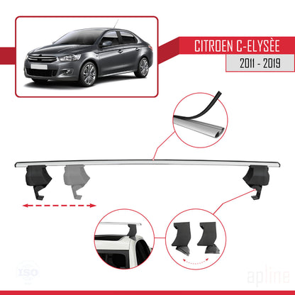 Compatibile con Citroen C-Elysee 2011-2019 ACE-4 Barre portatutto per auto Portapacchi in alluminio grigio 2 barre