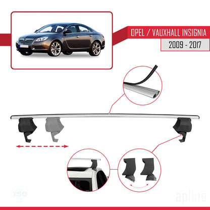 Compatible with Opel/Vauxhall Insignia 2009-2017 ACE-4 Car Roof Rack Cross Bar Grey Aluminium 2 Bars