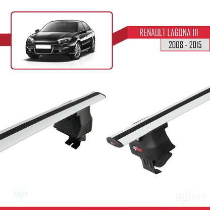Compatible with Renault Laguna 3 (X91)2008-2015 ACE-4 Car Roof Rack Cross Bar Grey Aluminium 2 Bars