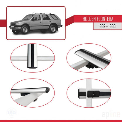 Compatible con Holden Frontera 1992-1998 BASIC Model Barras de Techo Auto Portaequipajes Barras Transversales Gris Aluminio 2 Barras