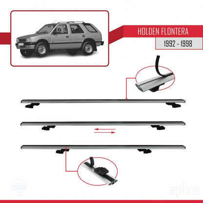 Compatible con Holden Frontera 1992-1998 BASIC Model Barras de Techo Auto Portaequipajes Barras Transversales Gris Aluminio 2 Barras