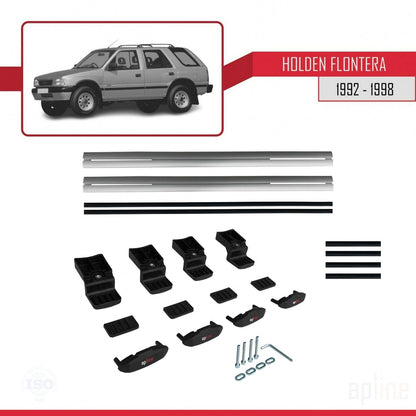 Compatible con Holden Frontera 1992-1998 BASIC Model Barras de Techo Auto Portaequipajes Barras Transversales Gris Aluminio 2 Barras