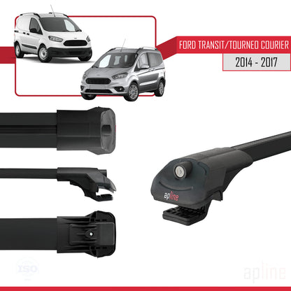 Compatible avec Ford Transit/Tourneo Courier Pre-Facelift 2014-2017 ACE-1 Barres de Toit Railing Porte-Bagages de Voiture Noir Aluminium 4 Barres