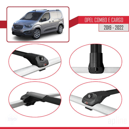 Compatible with Opel Combo E Cargo 2019-2022 ACE-1 Car Roof Rack Cross Bar Black Aluminium 2 Bars