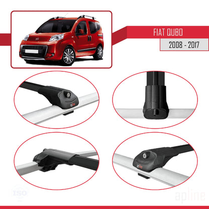 Compatibile con Fiat Qubo 2008-2017 ACE-1 Barre portatutto per auto Portapacchi in alluminio nero 4 barre