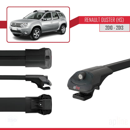 Compatible with Renault Duster (HS) Pre-Facelift 2010-2013 ACE-1 Car Roof Rack Cross Bar Black Aluminium 3 Bars