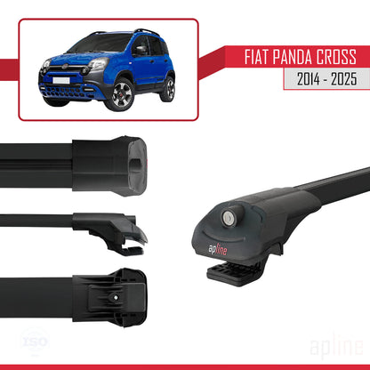 Compatibile con Fiat Panda Cross 2014-2025 ACE-1 Barre Portatutto Portapacchi Auto Alluminio Nero 2 Barre