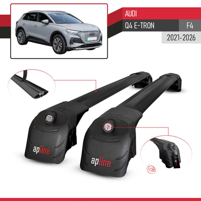 Compatible con Q4 (F4) E-Tron 2021-2025 ACE-2 Barras de Techo Auto Portaequipajes Barras Transversales Negro Aluminio 2 Barras