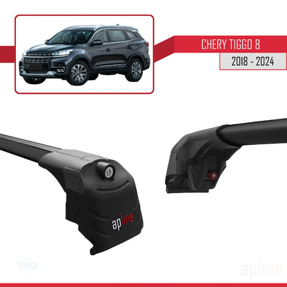 Compatibile con Chery Tiggo 8 2018-2024 ACE-2 Barre portatutto per auto Portapacchi in alluminio nero 2 barre