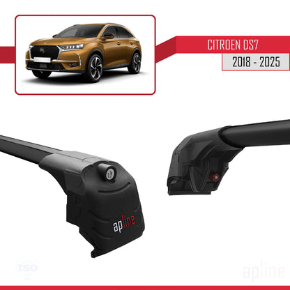 Compatibile con Citroen/DS 7 Crossback 2018-2025 ACE-2 Barre portatutto per auto Portapacchi in alluminio nero 2 barre