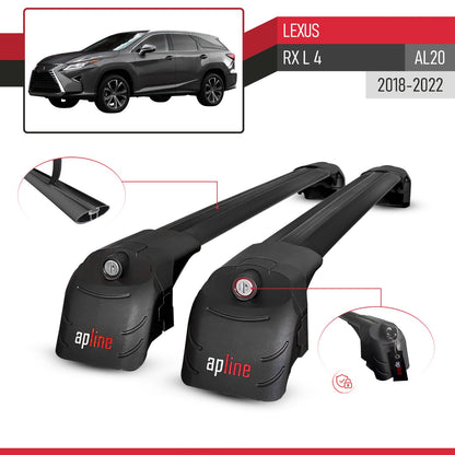 Compatible con Lexus RX 4 L (AL20) 2018-2022 ACE-2 Barras de Techo Auto Portaequipajes Barras Transversales Negro Aluminio 2 Barras