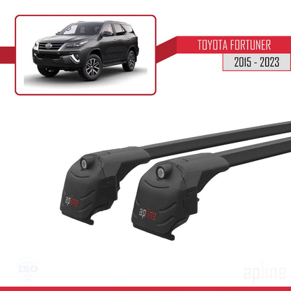 Compatible avec Toyota Fortuner (AN160) 2015-2023 ACE-2 Barres de Toit Railing Porte-Bagages de Voiture Noir Aluminium 2 Barres
