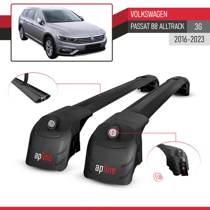 Compatible con Volkswagen Passat B8 (3G) Alltrack 2016-2023 ACE-2 Barras de Techo Auto Portaequipajes Barras Transversales Negro Aluminio 2 Barras
