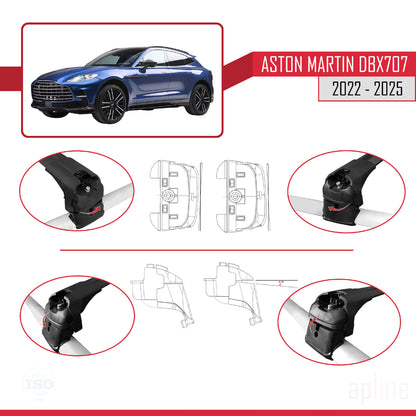 Compatibile con Aston Martin (DBX707) 2022-2025 ACE-2 Barre portatutto per auto Portapacchi in alluminio nero 2 barre
