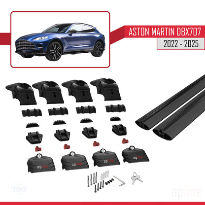 Compatibile con Aston Martin (DBX707) 2022-2025 ACE-2 Barre portatutto per auto Portapacchi in alluminio nero 2 barre