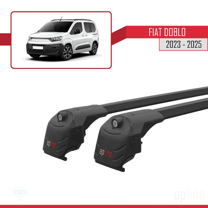 Compatibile con Fiat Doblo 3 2023-2025 ACE-2 Barre Portatutto Railing Portapacchi Auto Alluminio Nero 2 Barre