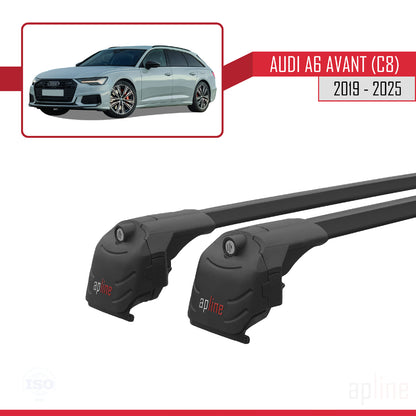 Compatibile con A6 (C8) Avant 2019-2025 ACE-2 Barre portatutto per auto Portapacchi Alluminio nero 2 barre