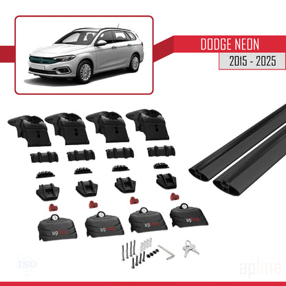 Compatibile con Dodge Neon 2015-2025 ACE-2 Barre portatutto per auto Portapacchi in alluminio nero 2 barre