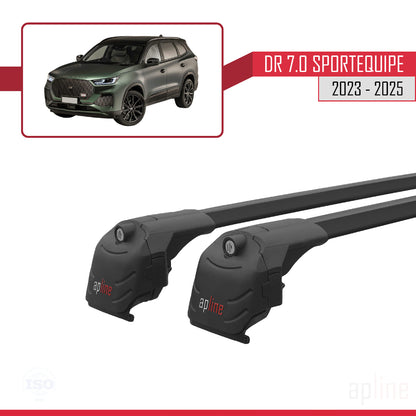 Compatibile con DR 7.0 Sportequipe 7 (It) 2023-2025 ACE-2 Barre portatutto Portapacchi per auto Alluminio nero 2 barre