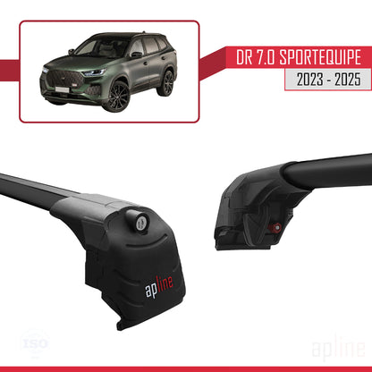 Compatibile con DR 7.0 Sportequipe 7 (It) 2023-2025 ACE-2 Barre portatutto Portapacchi per auto Alluminio nero 2 barre