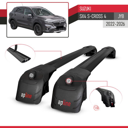 Compatible con Suzuki SX4 S-Cross 4 (JY) 2022-2025 ACE-2 Barras de Techo Auto Portaequipajes Barras Transversales Negro Aluminio 2 Barras