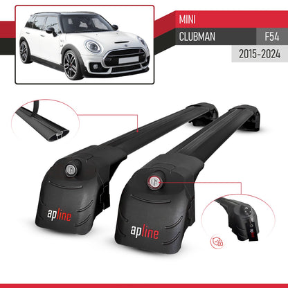 Compatible con Mini Clubman F54 2016-2024 ACE-2 Barras de Techo Auto Portaequipajes Barras Transversales Negro Aluminio 2 Barras