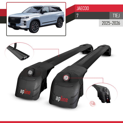 Compatible con JAECOO 7 2025-2026 ACE-2 Barras de Techo Auto Portaequipajes Barras Transversales Negro Aluminio 2 Barras