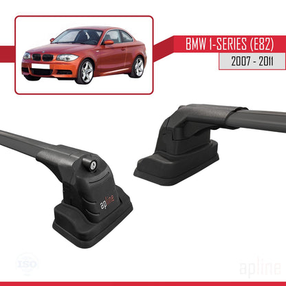 Compatibile con BMW Serie 1 (E82) 2007-2013 Barre portatutto ACE-3 in alluminio nero, 2 barre